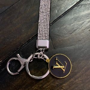 Jeweled hand strap key ring or hook